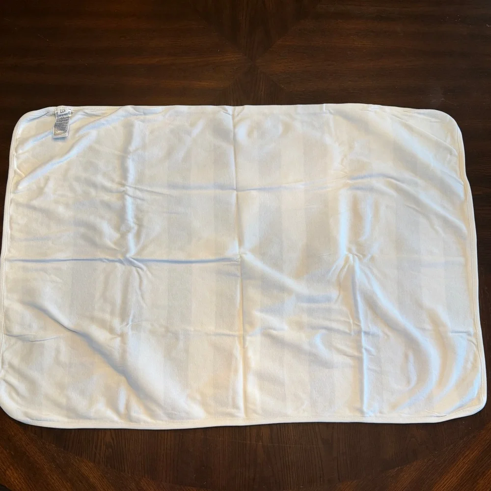 Baby Gap Blanket + Lambs & Ivy Baby Blanket Blue White Striped Cotton Bundle